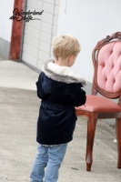 Feincord uni - dunkelblau