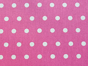 beschichtete Baumwolle Punkte 6mm, wei� auf pink