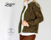 RESTST�CK 90cm Boucle franz�sischer Stil, senfgelb/braun