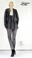 beschichteter Jersey Jeggings Stoff grau