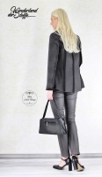 beschichteter Jersey Jeggings Stoff grau