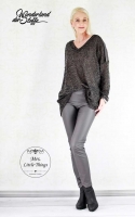 beschichteter Jersey Jeggings Stoff grau