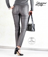beschichteter Jersey Jeggings Stoff grau