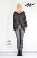 beschichteter Jersey Jeggings Stoff grau