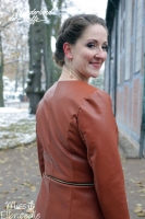 Vintage Lederimitat gepr�gte Optik, rostbraun