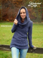 gerippter Strick mit leichten Fransen, blau