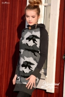 angerauter Sweat Camouflage, grau