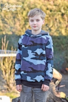 angerauter Sweat Camouflage, blau