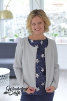 Cocktail Star Paillettenstoff, dunkelblau/silber