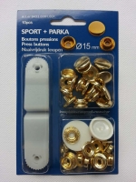 10 Druckkn�pfe 15mm, gold, rostsicher