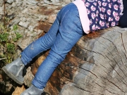 Sweat Stoff angeraut uni, dunkelblau