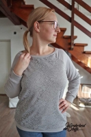 angerauter Sweatstoff, hellgrau