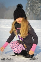 Sweatstoff French Terry Retro Tulpen, pink