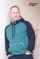 angerauter Sweat, schwarz