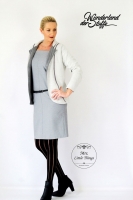 Doubleface Velour/Strick, hellgrau melange