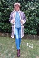 gef�ttertes Wildlederimitat Fuchsfelloptik, zartes altrosa