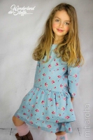 leichter Jeans Rosen Herzen, hellblau