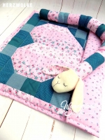 Baumwolle kleine rote Rosen, rosa