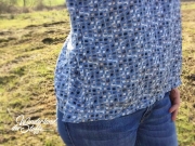 Viskose Quadrate kleingemustert, jeansblau