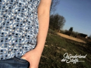 Viskose Quadrate kleingemustert, jeansblau