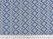 Jacquard Jersey Quadrate & Rauten, jeansblau/ecrue