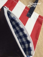 beschichtete BW Leona Streifen 5 cm, rot