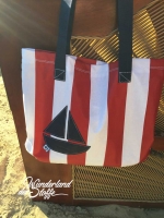 beschichtete BW Leona Streifen 5 cm, rot