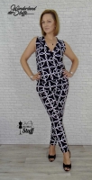weicher Stretchjeans Paisley, dunkelblau