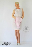 Leinen Viskose Streifen, ecrue beige rosa