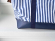 Dekostoff Streifen 5 mm, blau ecrue