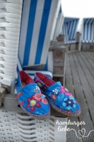 Baumwollstoff opulente Blumen Hamburger Liebe, royalblau