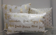 Dekostoff Metallic Pineapple Ananas, gold creme