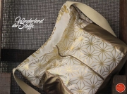 Dekostoff Metallic Geo Star, gold creme