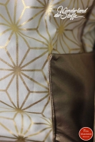 Dekostoff Metallic Geo Star, gold creme