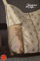 Dekostoff Metallic Geo Star, gold creme