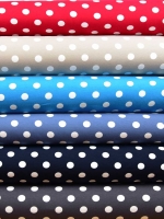 Jersey Punkte 1,4 cm, wei� auf jeansblau