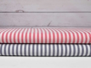 Viskose Blusenstoff Streifen, wei� rot