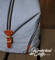 Baumwollstretch Mini Streifen, dunkelblau