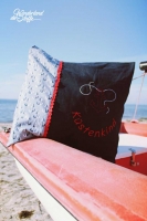 Baumwollstoff Anker,grau