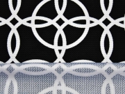 RESTST�CK 29 cm Crepe Jersey Kringel, wei� auf schwarz