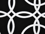 RESTST�CK 29 cm Crepe Jersey Kringel, wei� auf schwarz