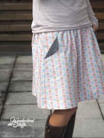 Baumwollstoff (Bio) Popelin �pfel C.Pauli , Pastellfarben cremewei�