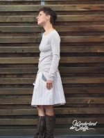 Baumwollstoff (Bio) Popelin �pfel C.Pauli , Pastellfarben cremewei�