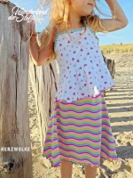 Jersey bunte Wellen, pink/gelb