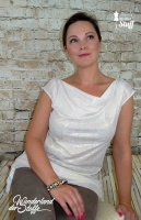 strukturierter Glitzerstoff, wei�/goldfarbig