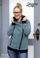 gesteppter Jacquard Jersey Rauten, petrol