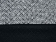 Jacquard Jersey gesteppt Rauten, ecrue schwarz