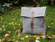 Taschenstoff Kn�pfmuster, taupe schwarz