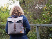 Taschenstoff Kn�pfmuster, taupe schwarz