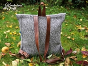 Taschenstoff Kn�pfmuster, taupe schwarz